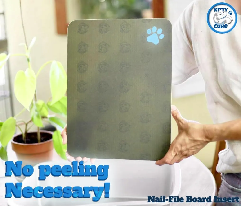 2.0 Kitty Cure Litter Box Emery Board. Nail File for Cats. Litter Box Emery Board Nail File.