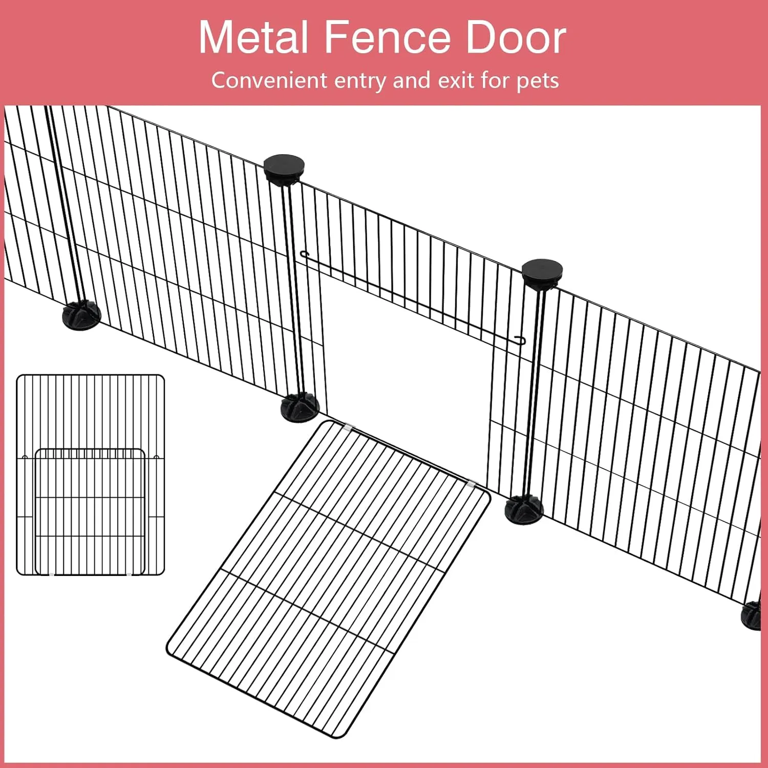 20 Panels Small Animal Playpen, Pet Playpen with Waterproof Mat, C&C Cage for Guinea Pigs, Rabbit/Bunny/Baby Chicken Cage, Bunny/Puppy/Chicken Pen, Indoor Outdoor Portable Metal Wire Yard Fence