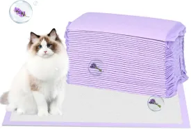 30 Count Cat Litter Pads 16.9 x 11.4 Inch Cat Pad Refills for Litter Box Super Absorbent Leak-Proof, Pee Pads for Cats Litter Box Fresh Lavender Scented (Purple)