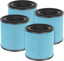 4 Pack AP0601 Filters Compatible with AIRTOK AP0601 Air Purifier 4-IN-1 High-efficiency H13 True HEPA Filter for Smoke Dust Odors Pollen Pet Dander Quiet 99.9% Removal to 0.1 Microns for Home Bedroom