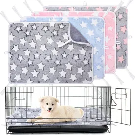 4 Pack Washable Dog Crate Mat - 18'' x 24 Waterproof Dog Blankets Non-Slip Reusable Puppy Crate Training Pads