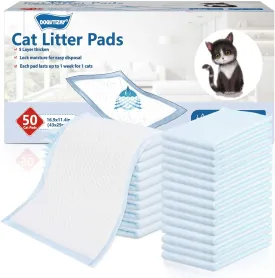 50 Count Cat Pad Refills Super Absorbent Pee Pads for Cats Enhanced Odor Control with Light Scent 16.9" x 11.4" Compatible with Tidy Cats Breeze Litter System