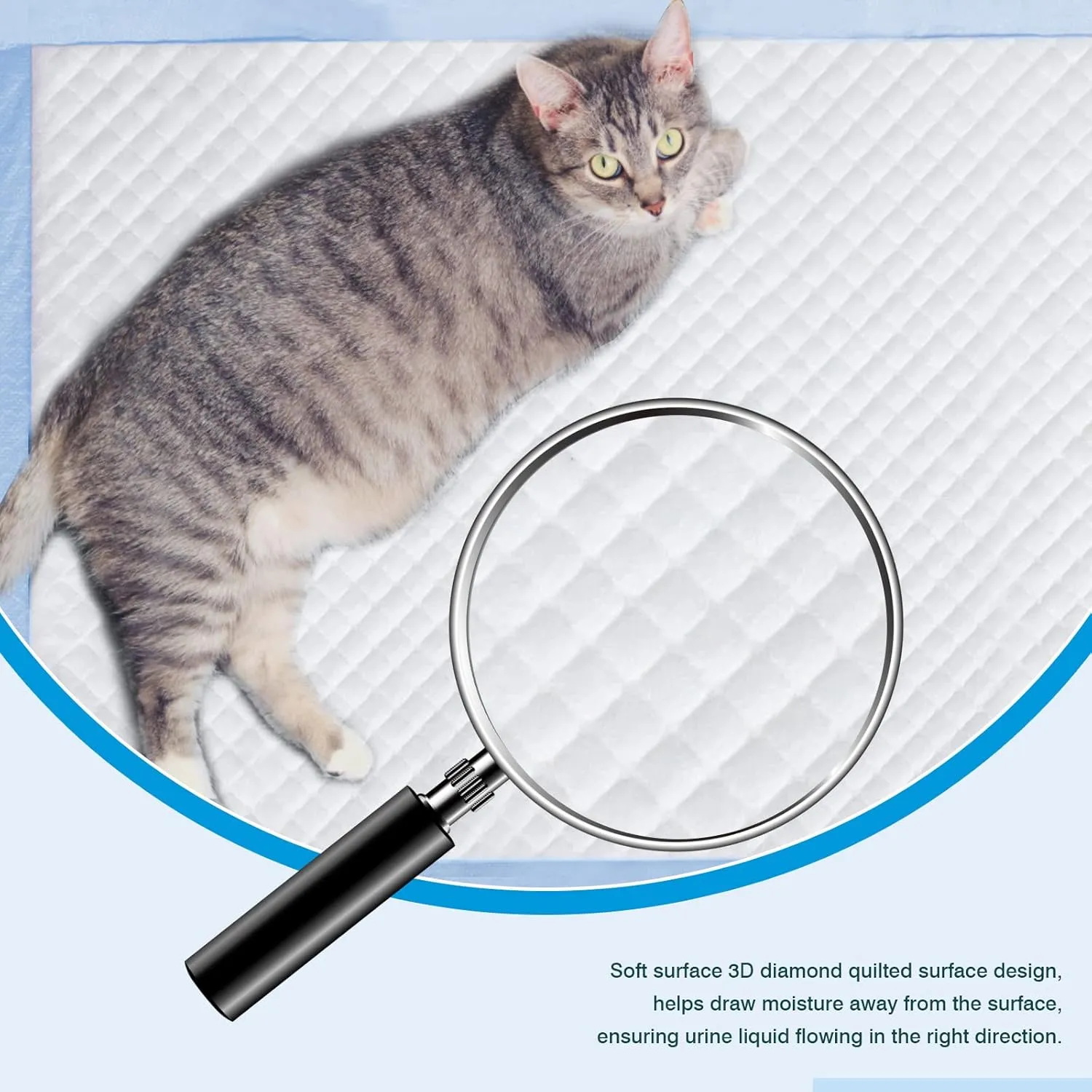 50 Count Cat Pad Refills Super Absorbent Pee Pads for Cats Enhanced Odor Control with Light Scent 16.9" x 11.4" Compatible with Tidy Cats Breeze Litter System