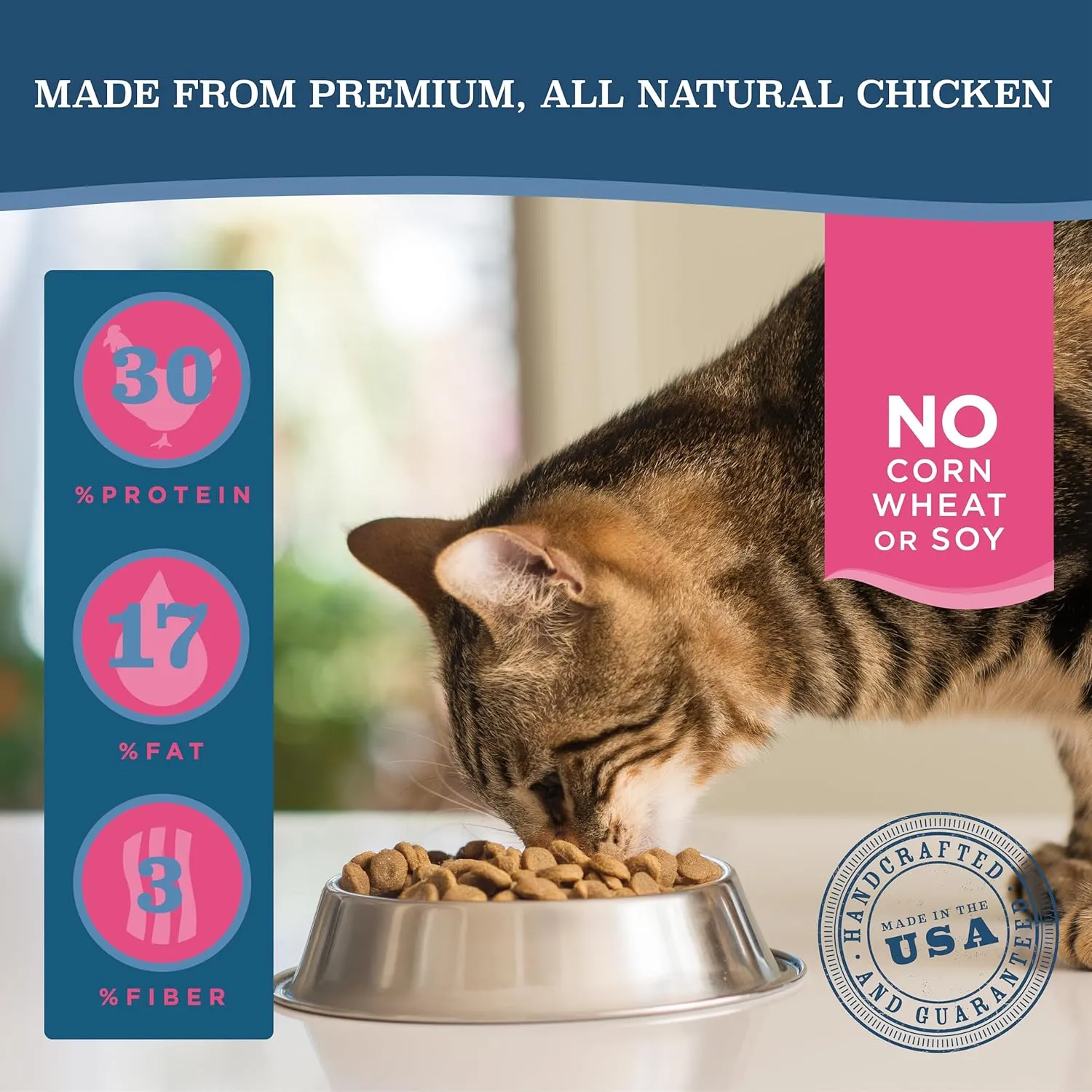 Blackwood Dry Cat Food, Adult Formula, Chicken Meal & Brown Rice Recipe, 13.2 Pound Bag, High Protein, Slow Cooked