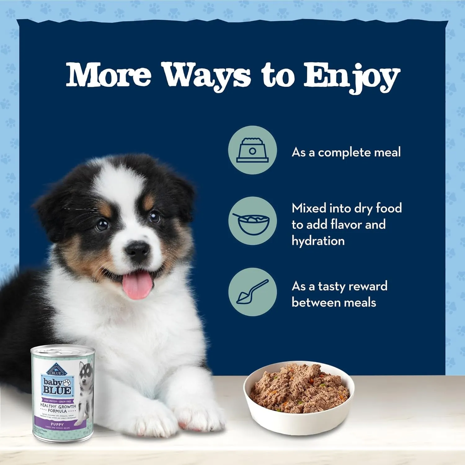 Blue Buffalo Baby BLUE Natural Wet Food for Puppies, Healthy Growth Formula with DHA, Turkey & Vegetable Recipe, 12.5-oz. Cans, 12 Count