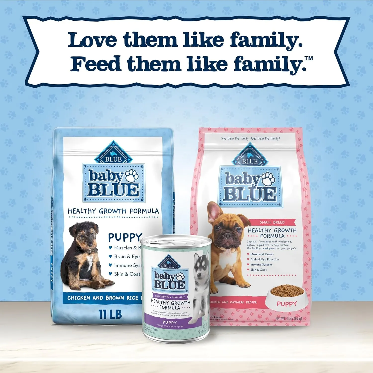 Blue Buffalo Baby BLUE Natural Wet Food for Puppies, Healthy Growth Formula with DHA, Turkey & Vegetable Recipe, 12.5-oz. Cans, 12 Count