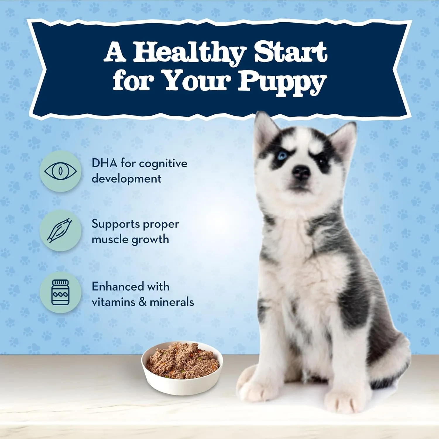 Blue Buffalo Baby BLUE Natural Wet Food for Puppies, Healthy Growth Formula with DHA, Turkey & Vegetable Recipe, 12.5-oz. Cans, 12 Count