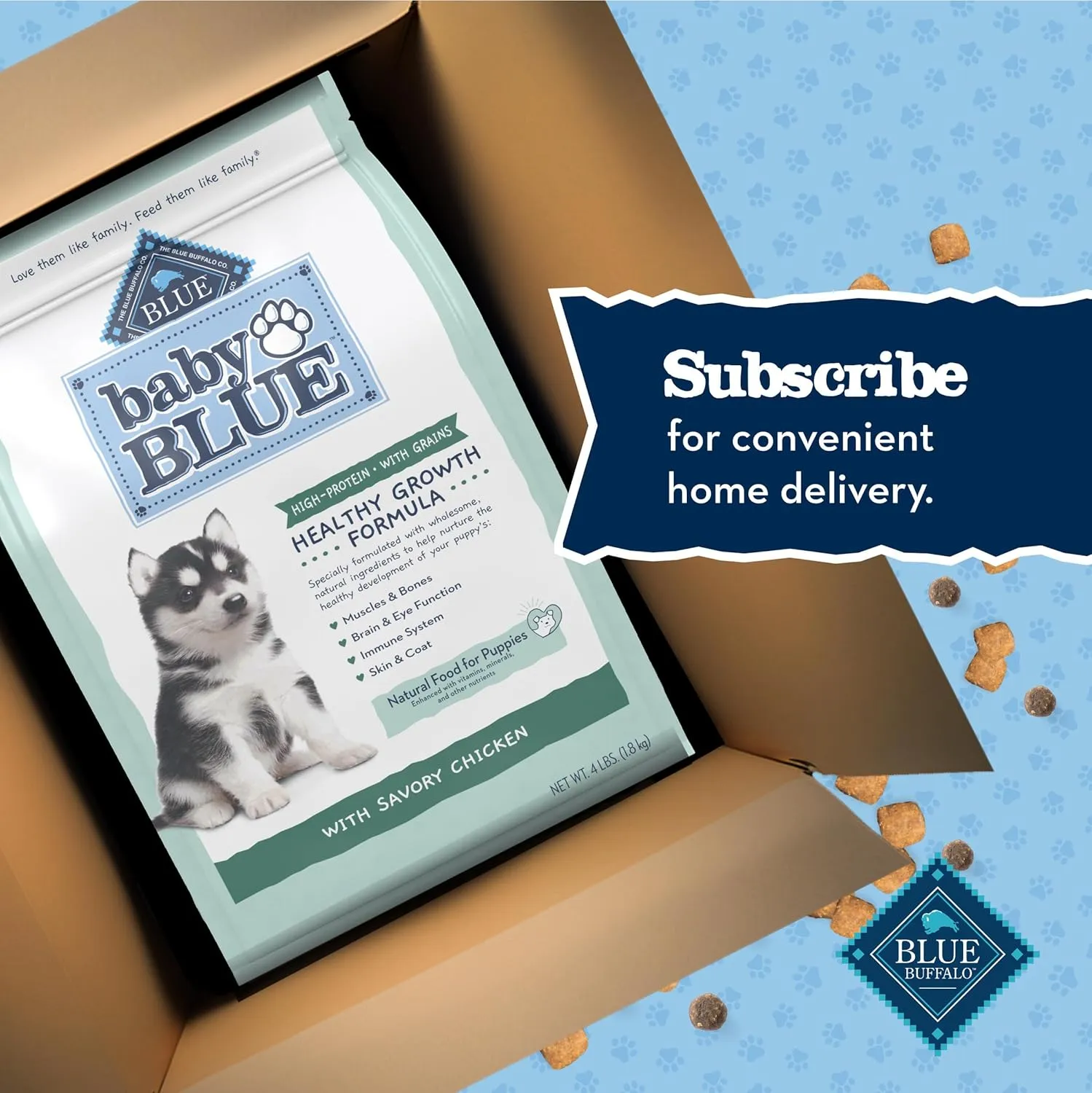 Blue Buffalo Baby BLUE Natural Wet Food for Puppies, Healthy Growth Formula with DHA, Turkey & Vegetable Recipe, 12.5-oz. Cans, 12 Count