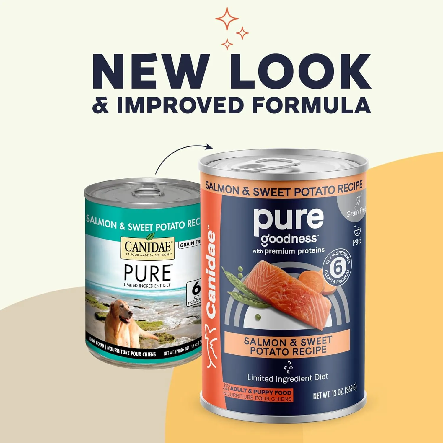 Canidae Pure Limited Ingredient Premium Adult Wet Dog Food, Salmon & Sweet Potato Recipe, 13 oz. (Case of 12), Grain Free