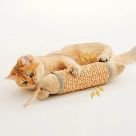 Cat Kicker Toy, 10 Inch Long Cat Scratcher Toy, Natural Sisal Toy for Indoor Cats(Oranger and Silver)