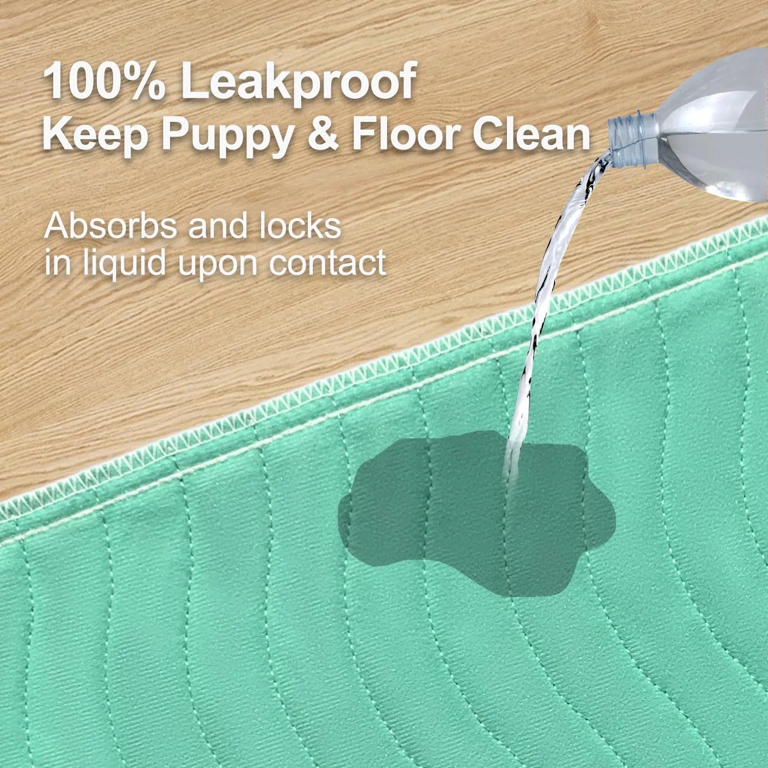 Cat Litter Pads, Machine Washable and Reusable Cat Pads for Litter Box, Super Absorbent Cat Pee Pads for Litter Box, 16.9"x11.4",Odor Control,1 Size Fits Most Litter Boxes.(Green, Pack of 2)