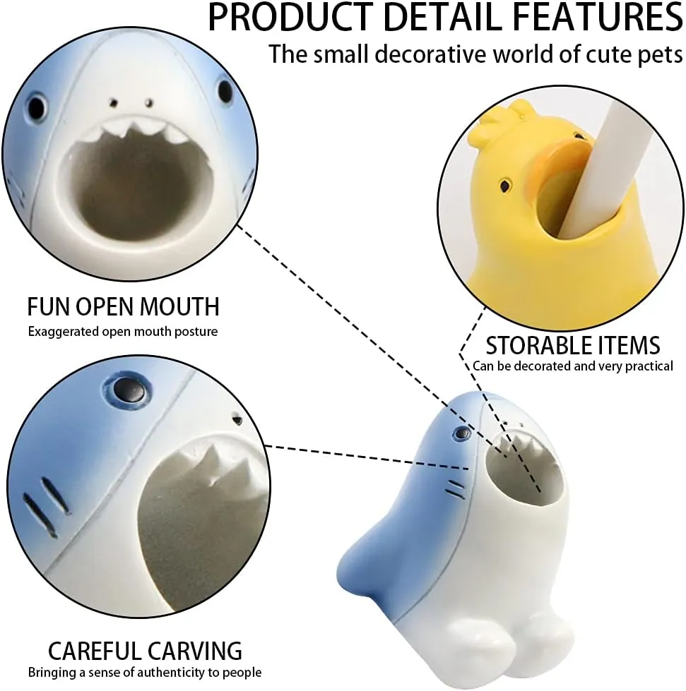 Cute Cartoon Toothbrush Holder for Kids, Fun Resin Pen Pencil Holder, Mini Animal Single Tooth Brush Stand, Creative Bathroom Organizer Storage for Vanity Countertop, Office (Dog)