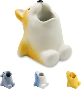 Cute Cartoon Toothbrush Holder for Kids, Fun Resin Pen Pencil Holder, Mini Animal Single Tooth Brush Stand, Creative Bathroom Organizer Storage for Vanity Countertop, Office (Dog)