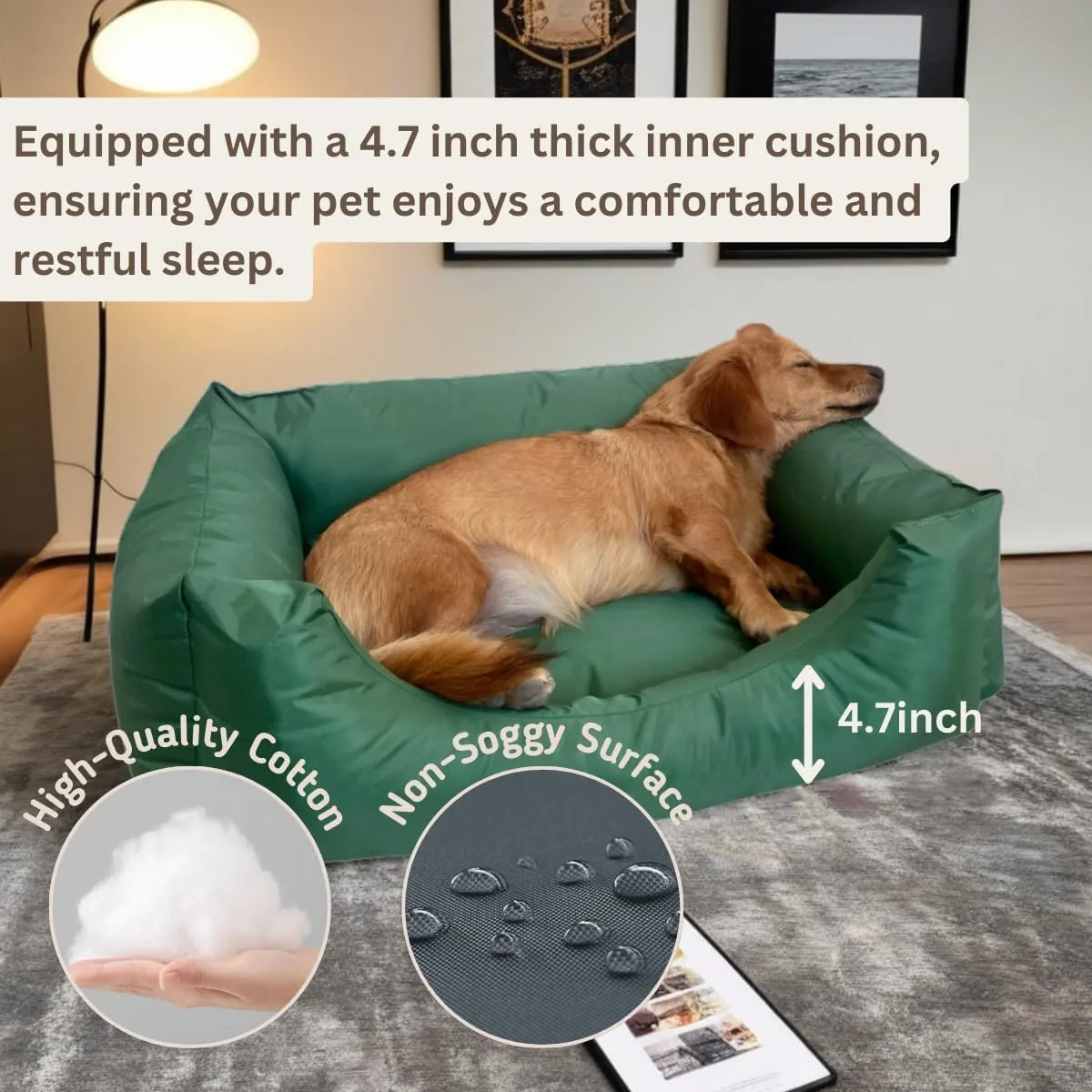 Dog & Cat Bed with Enhanced Waterproof Technology - Indoor/Outdoor, 20"x26", Easy Clean, Crate-Ready, Odor Resistant