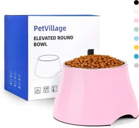 Dog Bowls,Cone Friendly Non Slip Single Dog Bowl with Stainless Steel Inner, Raised Bowls for Smll Dogs Spaniel Dogs Long Ear, High Capacity, M/2 Cup Pink