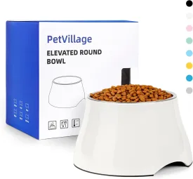 Dog Bowls,Cone Friendly Non Slip Single Dog Bowl with Stainless Steel Inner, Raised Bowls for Smll Dogs Spaniel Dogs Long Ear, High Capacity, S/1 Cup White