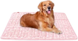 Dog Crate Mat (42" X 28"), Soft Dog Bed Mat with Cute Prints, Personalized Dog Crate Pad, Anti-Slip Bottom, Machine Washable Kennel Pad, Pink