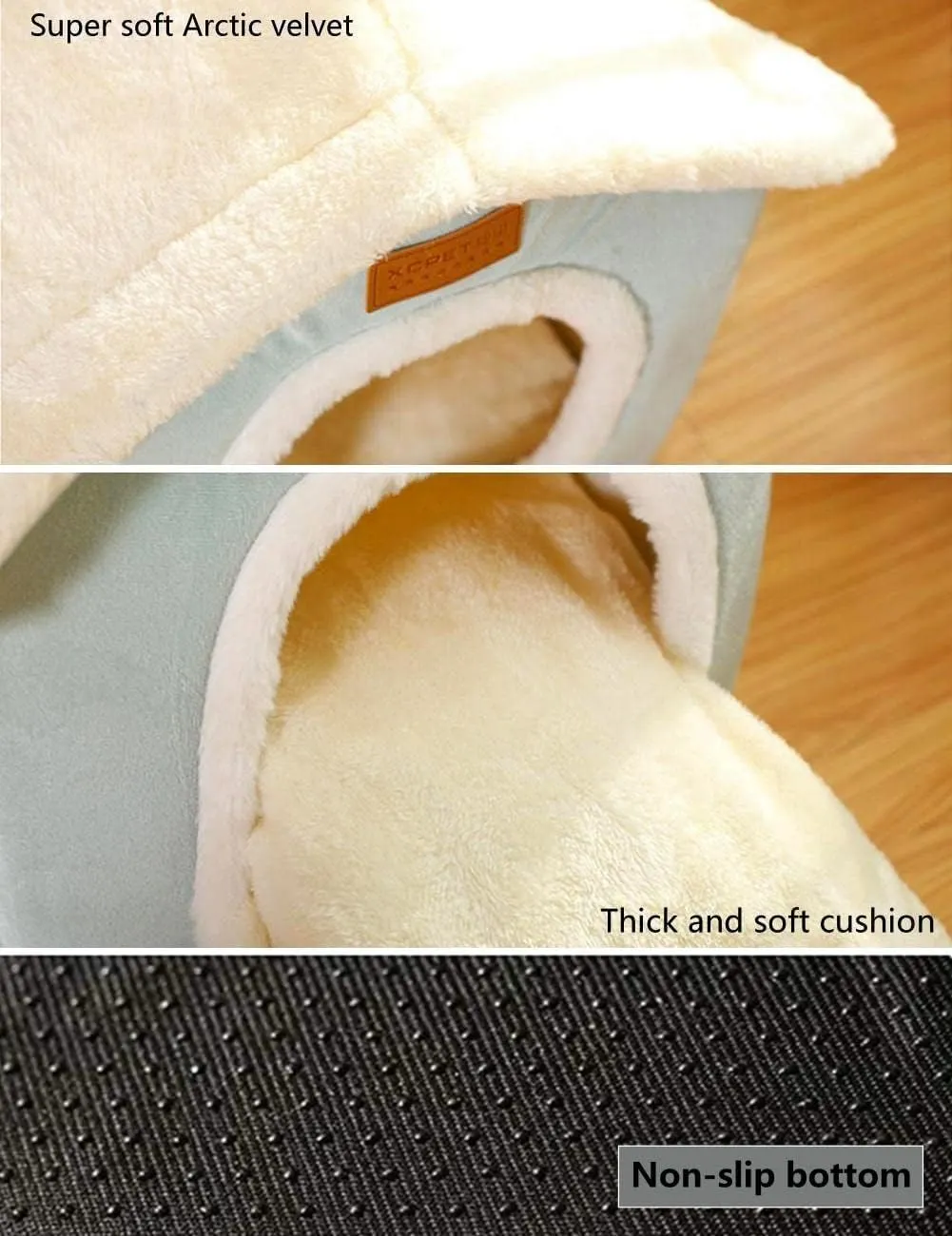 Dog House Indoor Memory Sponge, Foldable Dog House Kennel Bed Mat with Cushion for Small Medium Large Dogs Cats, Winter Warm Cat Nest Puppy Cave Sofa Pet Products (Small)