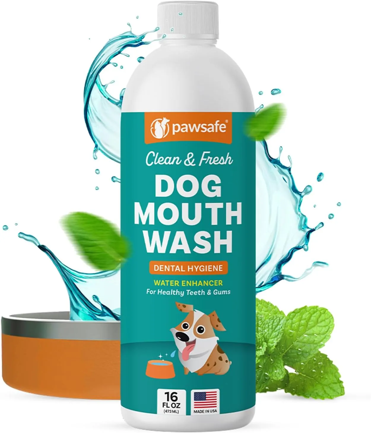 Dog Mouthwash, Dental Water Additive for Fresh Breath, Plaque & Tartar Control, Best Natural Cleaning Freshener Formula for Healthy Teeth & Gums, Advanced Easy-to-Use Oral Care Solution