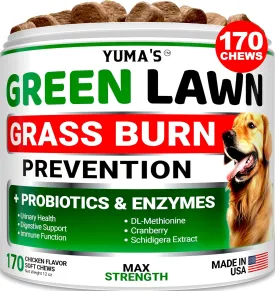 Dog Urine Neutralizer for Lawn - 170 Chews - Advanced Grass Green Savers for Dog Urine - Canine Pee Grass Neutralizer Supplement - Green Lawn Treats with Probiotics and Digestive Enzymes