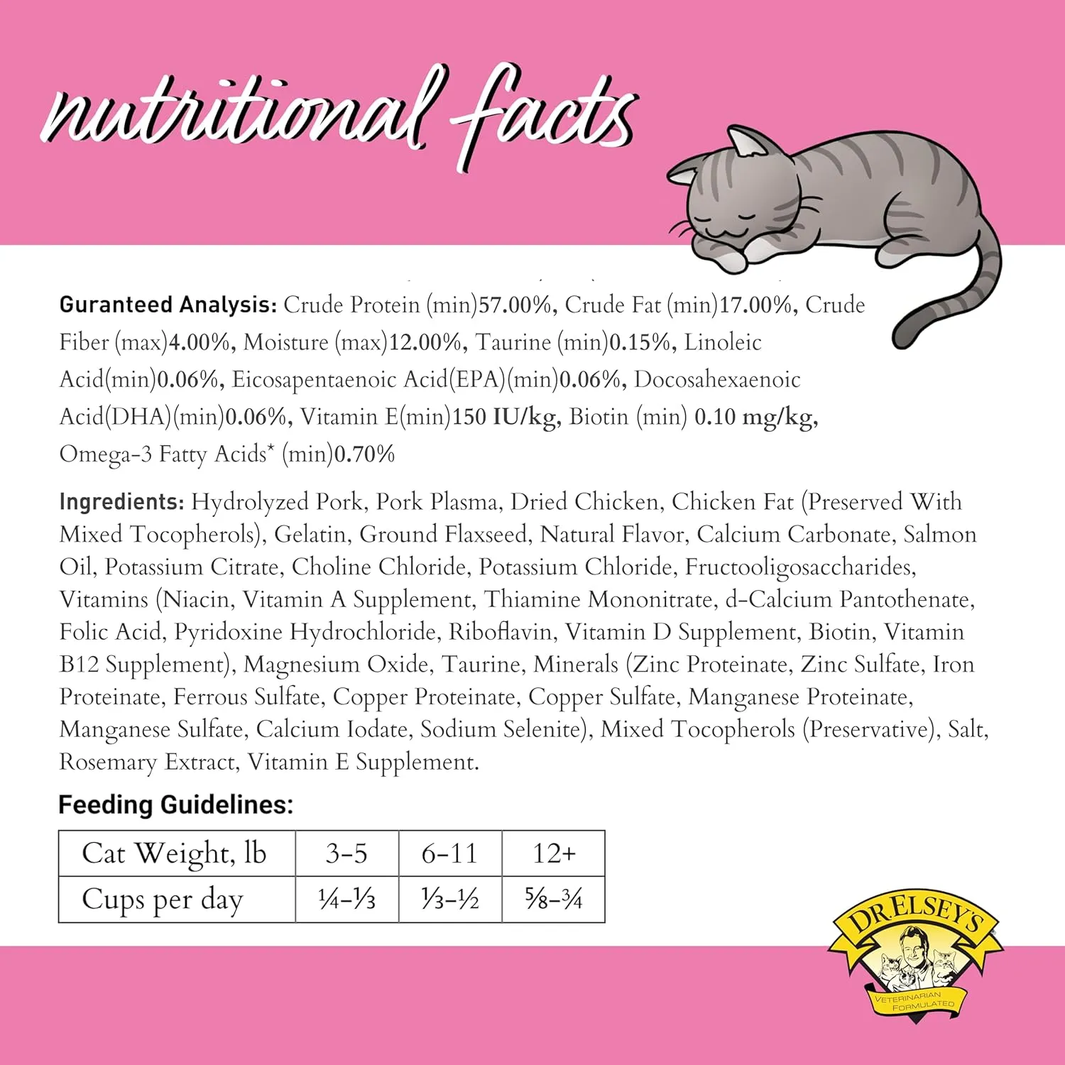 Dr. Elsey's cleanprotein Pork Cat Kibble 6.6lb. Bag