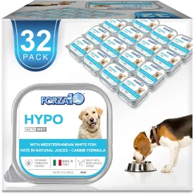 Forza10 Wet Hypoallergenic Dog Food, Fish Flavor, Canned Sensitive Skin Dog Food, for Adult Dogs with Skin Issues, 32 Pack Case of 3.5 Ounce Each
