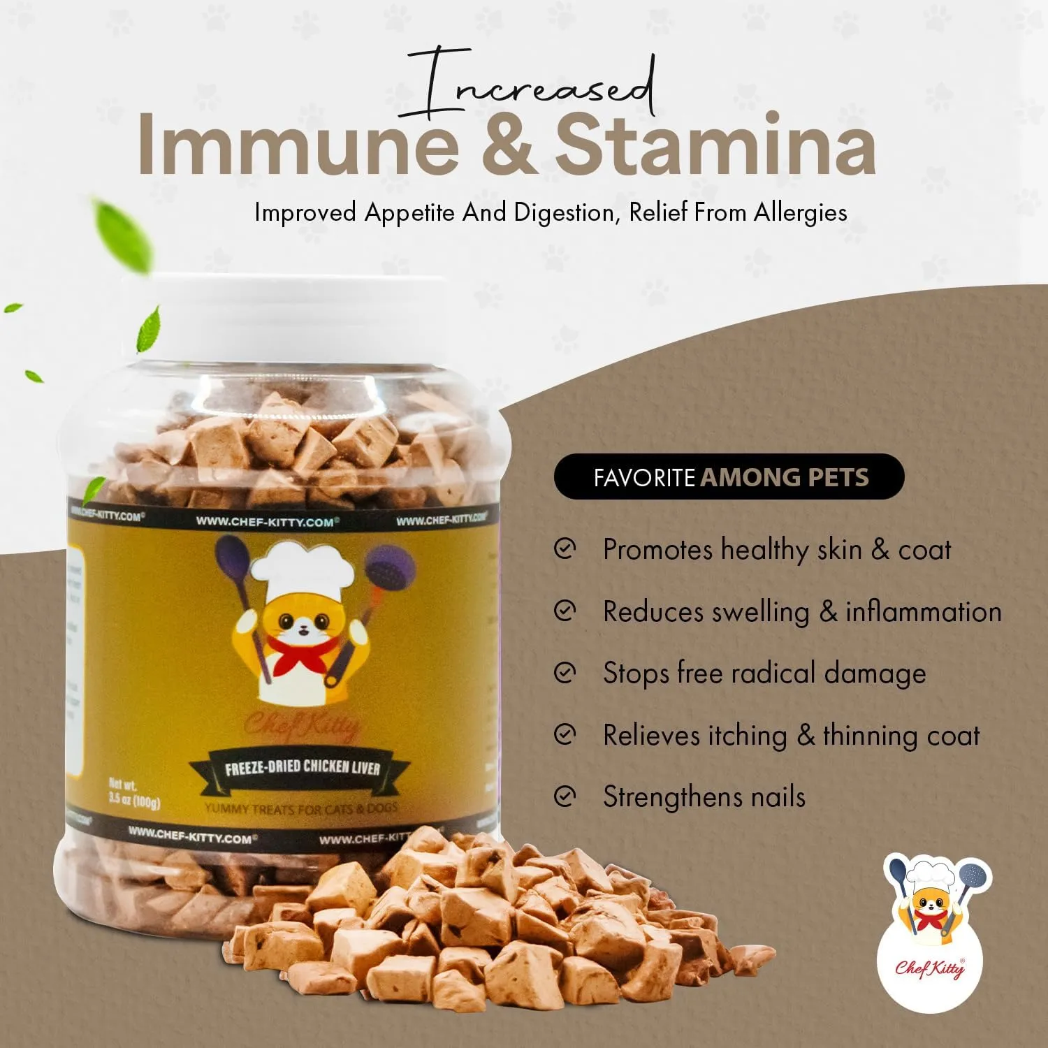 Freeze-Dried Chicken Liver Treats for Cats & Dogs  100% Human Grade, Single Ingredient, High-Protein, Healthy Snack  No Additives or Preservatives  3.1oz - Inspected & Tested in USA