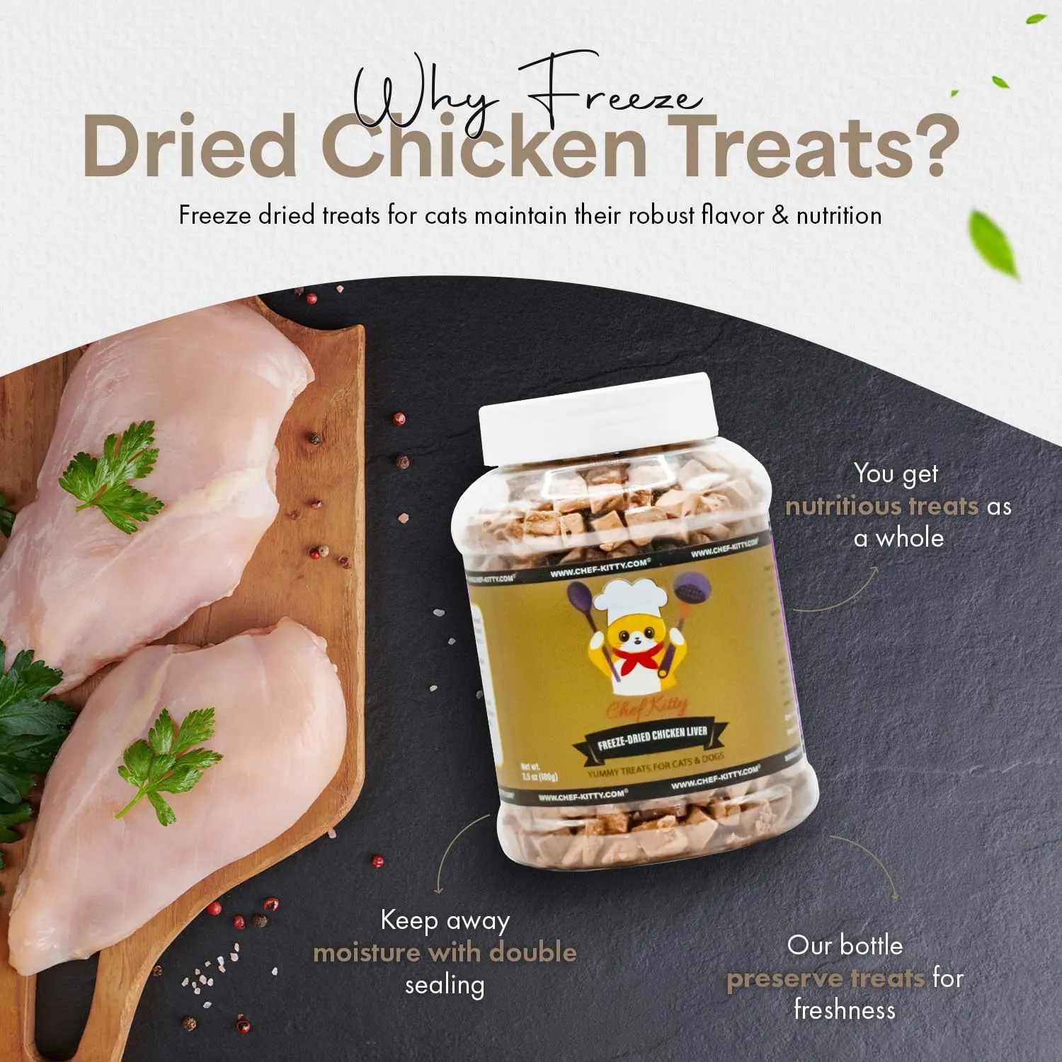 Freeze-Dried Chicken Liver Treats for Cats & Dogs  100% Human Grade, Single Ingredient, High-Protein, Healthy Snack  No Additives or Preservatives  3.1oz - Inspected & Tested in USA