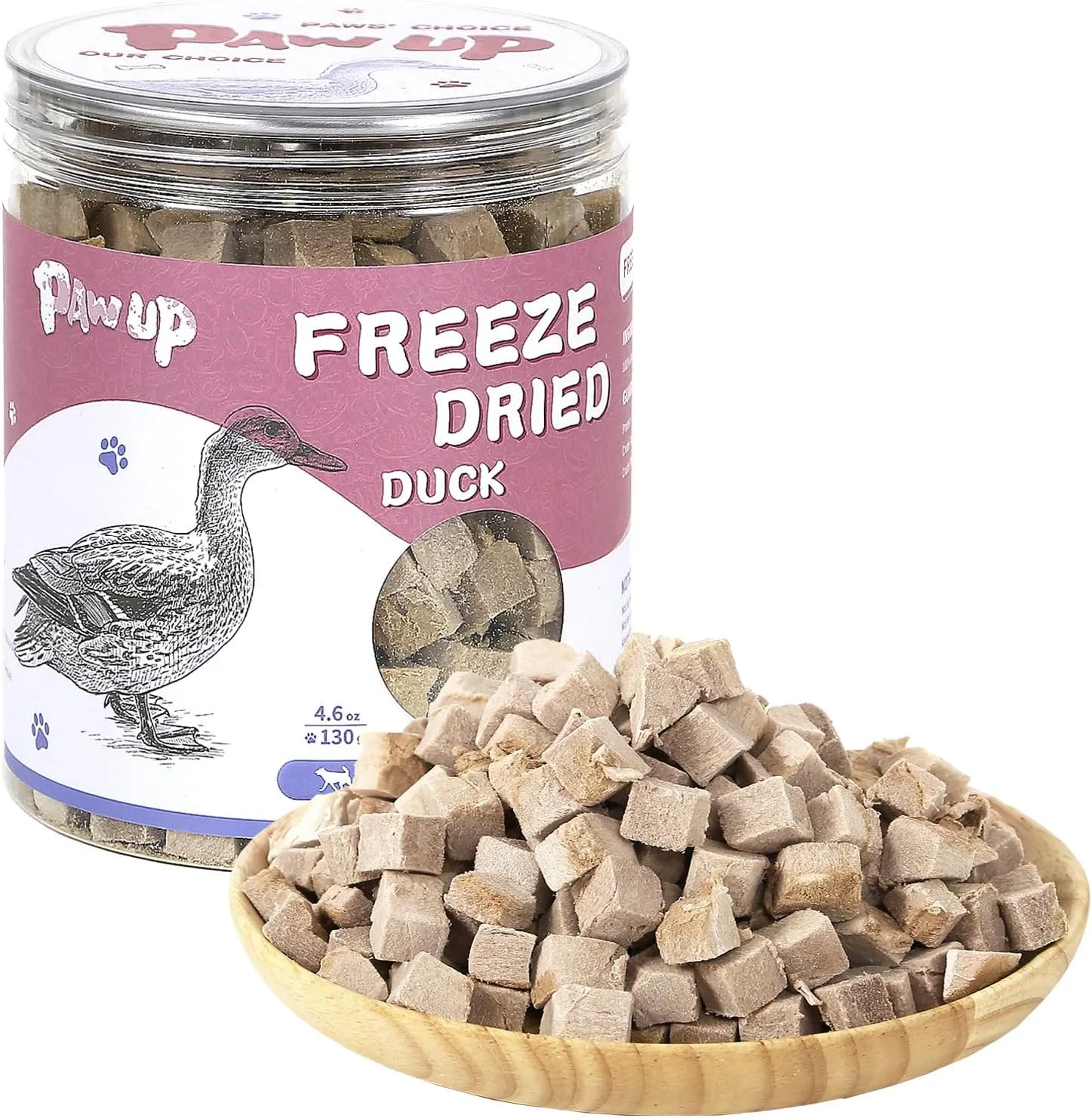 Freeze Dried Duck Treats for Cats Dogs, Rawhide Free Freeze-Dried Raw Food Topper, High Protein, Gluten&Grain Free, 4.6oz