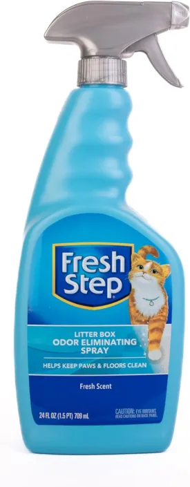 Fresh Step Cat Litter Box Odor Eliminating Spray | Cat Deodorizer Spray for Litter Box | Odor Neutralizing Cat Spray Cat Product for All Cat Litter | 24 Ounces