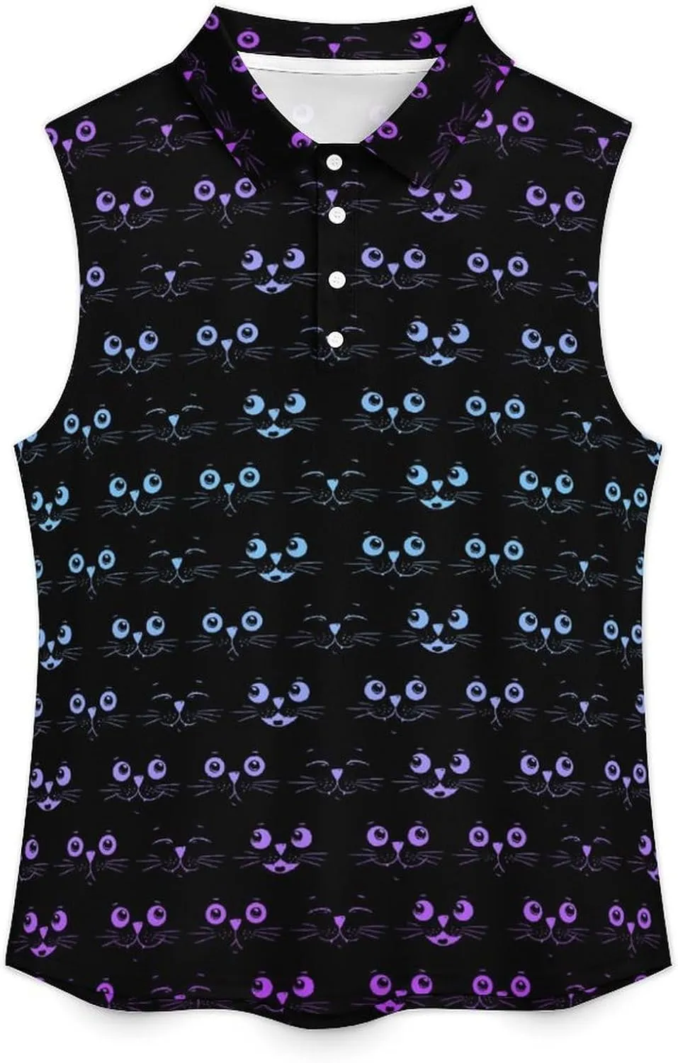 Golf Shirt Womens Sleeveless Moisture Wicking Athletic Printed Polo Golf Tank Top Women (XS-4XL)
