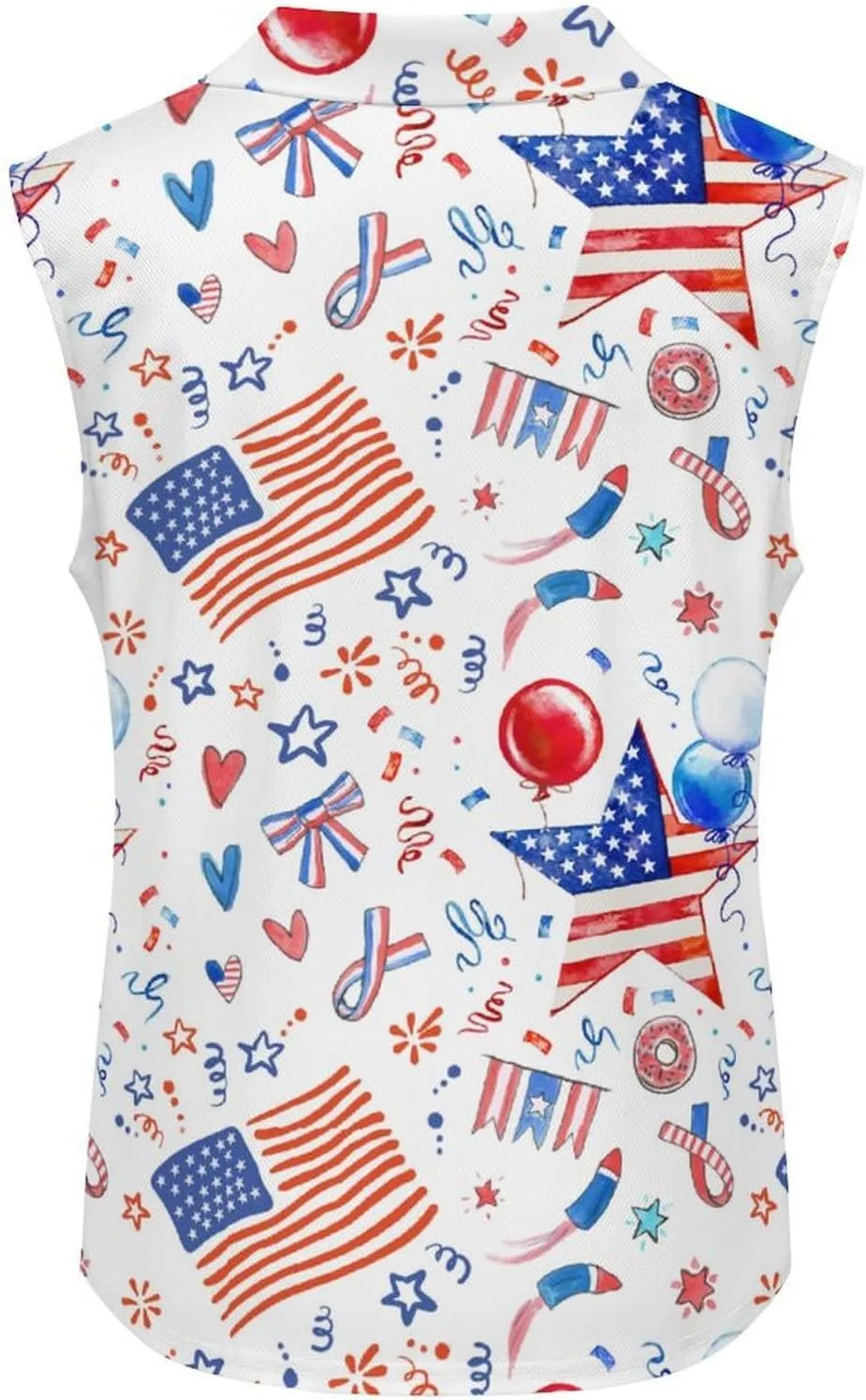 Golf Shirt Womens Sleeveless Moisture Wicking Athletic Printed Polo Golf Tank Top Women (XS-4XL)
