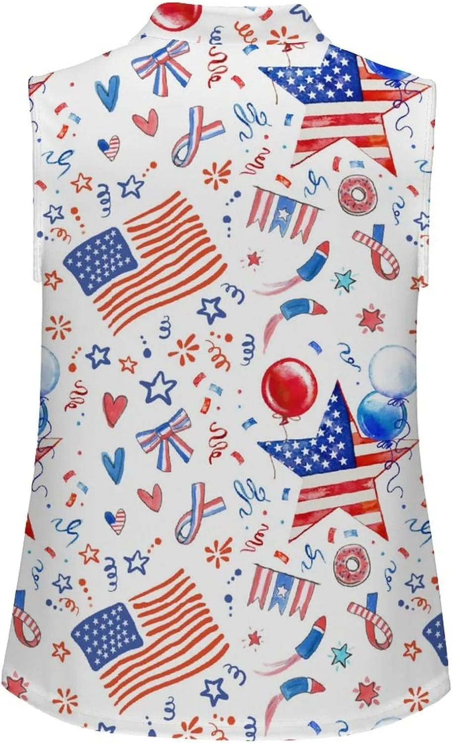 Golf Shirt Womens Sleeveless Moisture Wicking Athletic Printed Polo Golf Tank Top Women (XS-4XL)