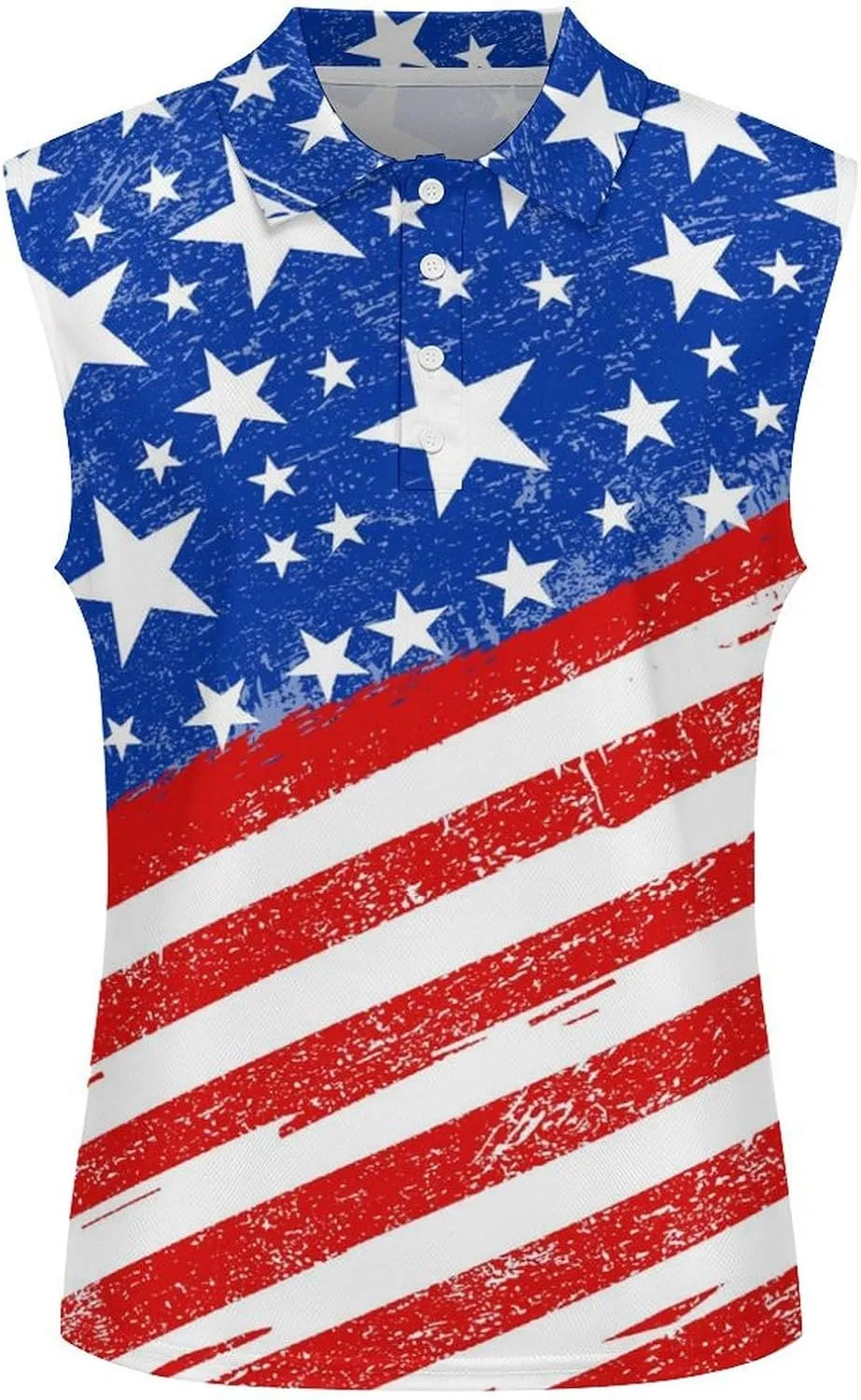 Golf Shirt Womens Sleeveless Moisture Wicking Athletic Printed Polo Golf Tank Top Women (XS-4XL)