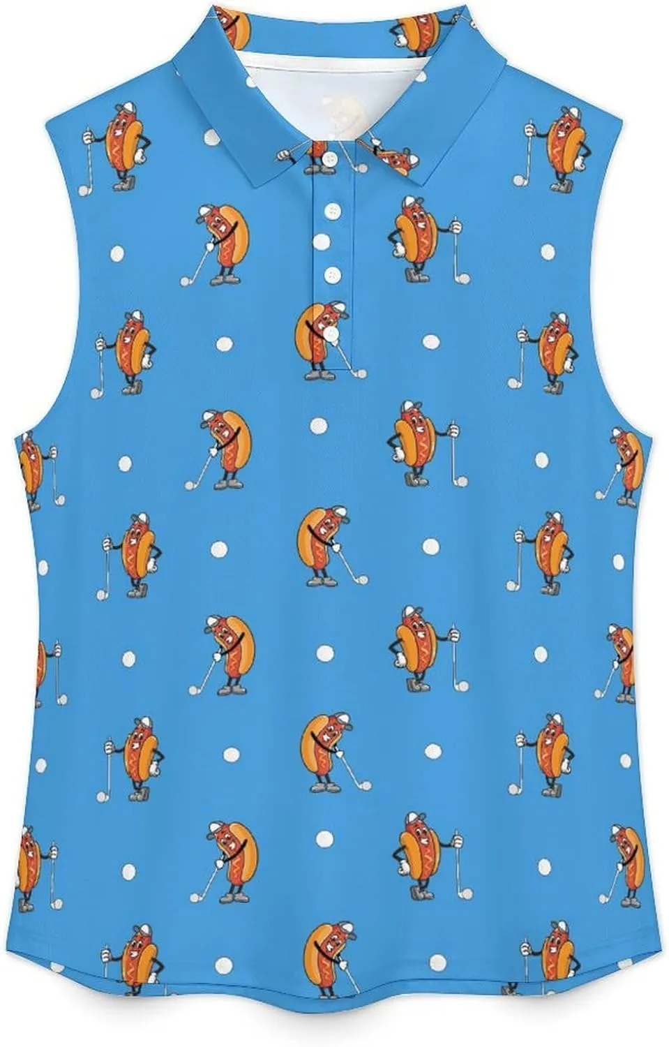 Golf Shirt Womens Sleeveless Moisture Wicking Athletic Printed Polo Golf Tank Top Women (XS-4XL)
