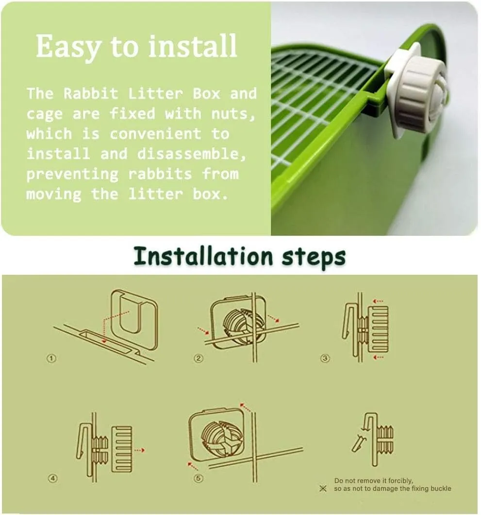 Hamiledyi Rabbit Litter Box Rabbit Toilet Potty Trainer Corner Litter Bedding Box for Small Animals Bunny Guinea Pig Chinchilla Ferret