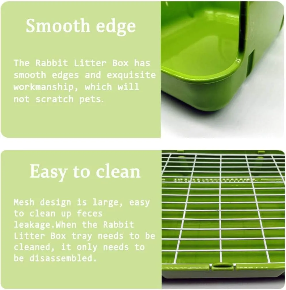 Hamiledyi Rabbit Litter Box Rabbit Toilet Potty Trainer Corner Litter Bedding Box for Small Animals Bunny Guinea Pig Chinchilla Ferret