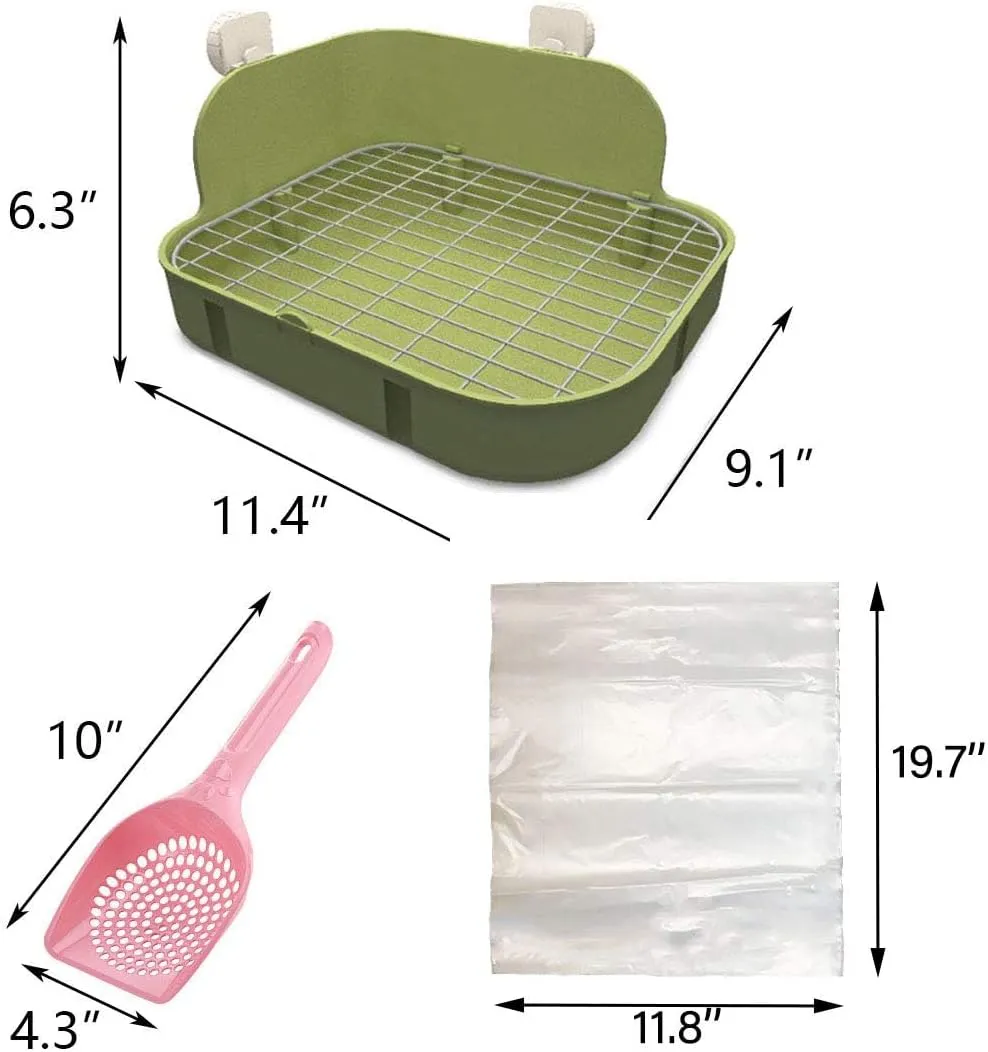 Hamiledyi Rabbit Litter Box Rabbit Toilet Potty Trainer Corner Litter Bedding Box for Small Animals Bunny Guinea Pig Chinchilla Ferret