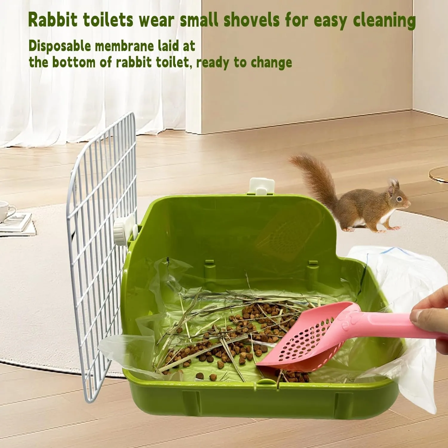 Hamiledyi Rabbit Litter Box Rabbit Toilet Potty Trainer Corner Litter Bedding Box for Small Animals Bunny Guinea Pig Chinchilla Ferret