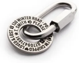 Heavy Duty, Deep Engraved, Stainless Steel Dog/Pet ID Tag with attachable D-Link