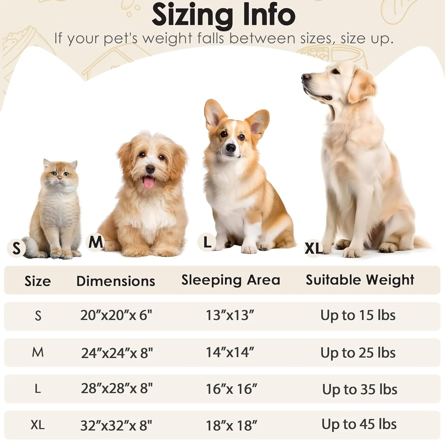 Hoewina Dog & Cat Bed for Indoor Cats, 20in Calming Donut Bed for Puppy and Kitten, Washable Round Fluffy Pet Bed for Small Medium Dogs and Cats (Camel)