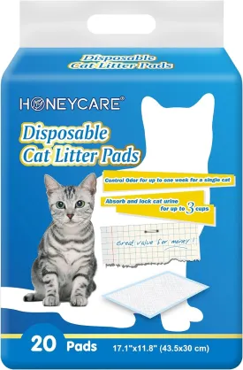 HONEY CARE All-Absorb 20 Count Cat Litter Pads, 17.1 by 11.8-Inch