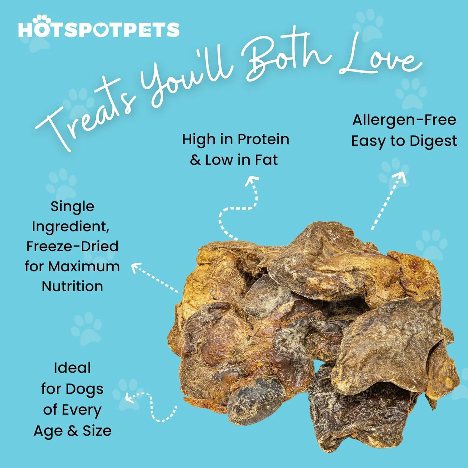 hotspot pets Freeze Dried Turkey Liver Treats for Cats & Dogs -Made in USA, 1lb Big Bag, Single Ingredient All Natural Grain-Free Turkey Liver- Perfect for Training, Topper or Snack