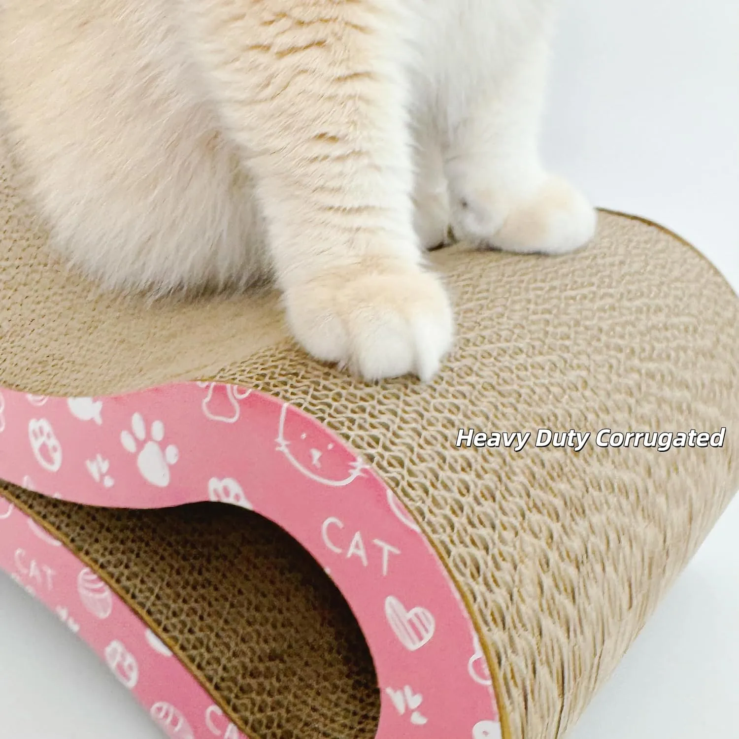 Infinity Shape Cat Scratcher Board | Heavy Duty Corrugated Cardboard with Organic Catnip - Double-Sided Scratching Pad for Indoor Cats, Kittens & Multi-Cat Homes - 18" Large Durable Design