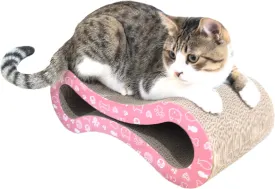 Infinity Shape Cat Scratcher Board | Heavy Duty Corrugated Cardboard with Organic Catnip - Double-Sided Scratching Pad for Indoor Cats, Kittens & Multi-Cat Homes - 18" Large Durable Design