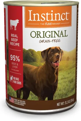 Instinct Original Wet Dog Food, Grain Free Recipe - Real Beef, 13.2 oz. Cans (Pack of 6)