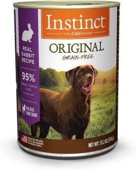 Instinct Original Wet Dog Food, Grain Free Recipe - Real Rabbit, 13.2 oz. Cans (Pack of 6)