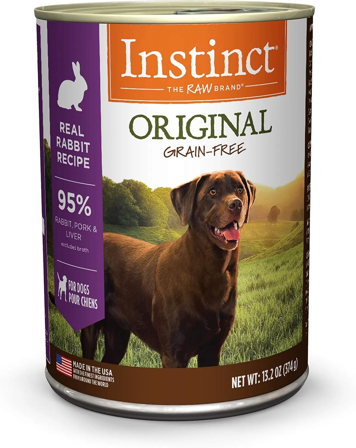Instinct Original Wet Dog Food, Grain Free Recipe - Real Rabbit, 13.2 oz. Cans (Pack of 6)