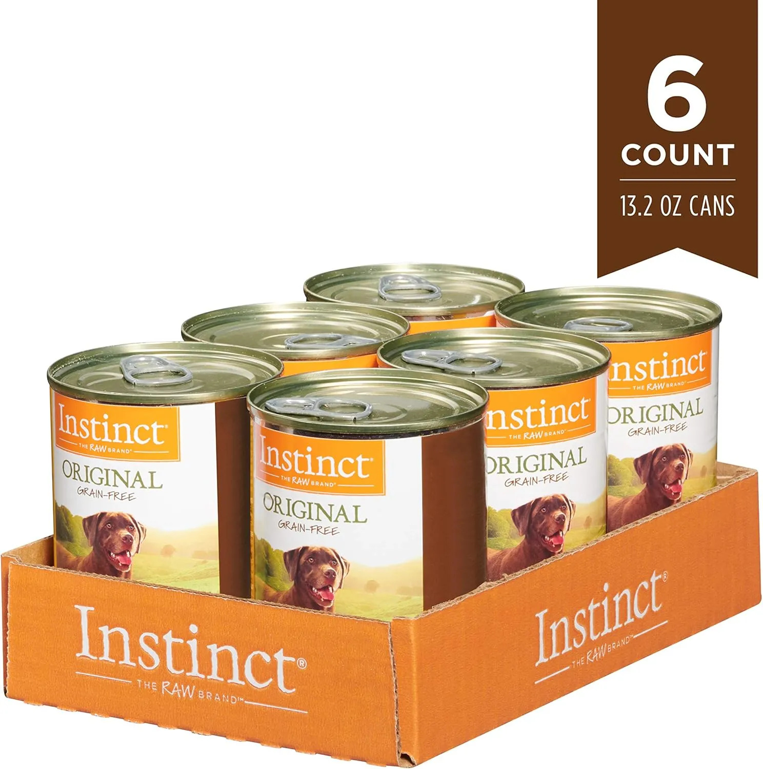 Instinct Original Wet Dog Food, Grain Free Recipe - Real Rabbit, 13.2 oz. Cans (Pack of 6)