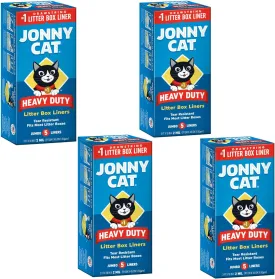 JONNY CAT Litter Box Liners, Convenient and Durable Disposable Cat Litter Liners for Easy Cleanup, Extra Thick and Tear-Resistant (Pack of 4) (4 Items)